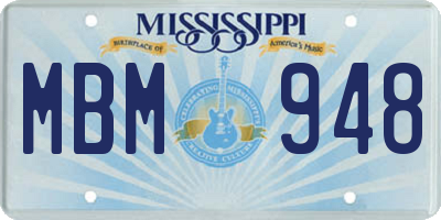 MS license plate MBM948