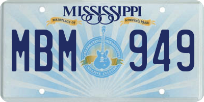 MS license plate MBM949
