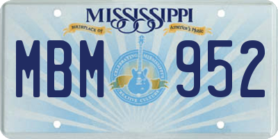 MS license plate MBM952