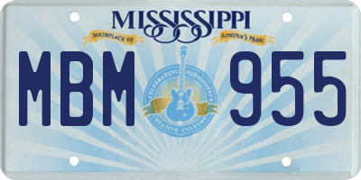 MS license plate MBM955
