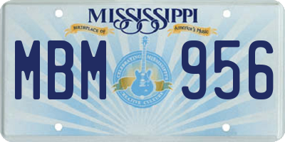 MS license plate MBM956