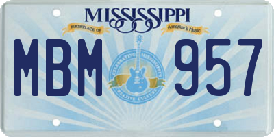 MS license plate MBM957