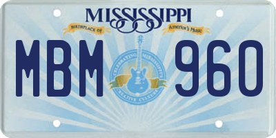 MS license plate MBM960