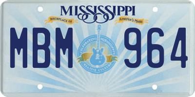 MS license plate MBM964