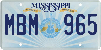 MS license plate MBM965