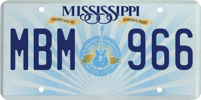 MS license plate MBM966