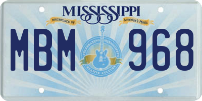 MS license plate MBM968