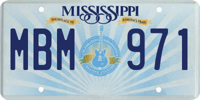 MS license plate MBM971
