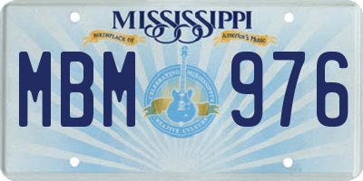 MS license plate MBM976