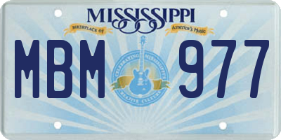 MS license plate MBM977