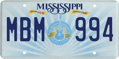MS license plate MBM994