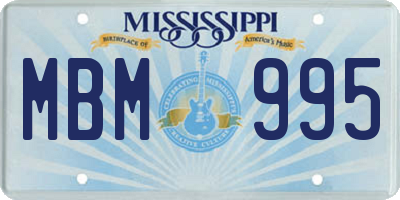 MS license plate MBM995