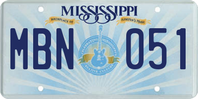 MS license plate MBN051