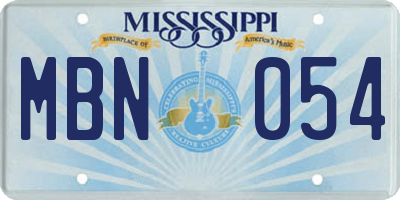 MS license plate MBN054