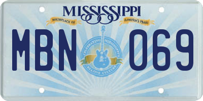 MS license plate MBN069