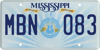MS license plate MBN083