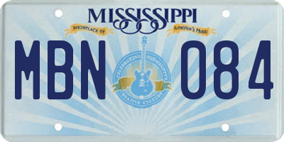 MS license plate MBN084