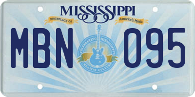 MS license plate MBN095