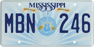 MS license plate MBN246
