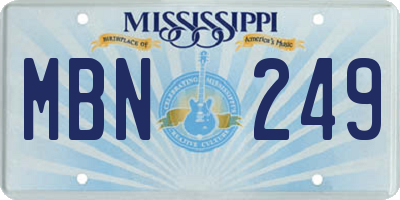 MS license plate MBN249