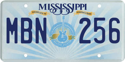 MS license plate MBN256