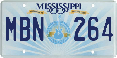 MS license plate MBN264