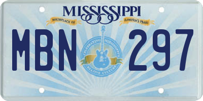MS license plate MBN297