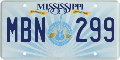 MS license plate MBN299