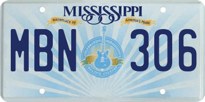 MS license plate MBN306