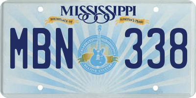 MS license plate MBN338