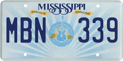MS license plate MBN339