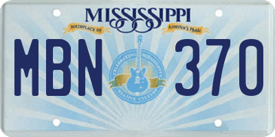 MS license plate MBN370