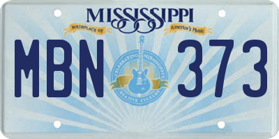 MS license plate MBN373