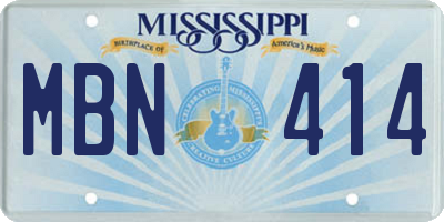 MS license plate MBN414