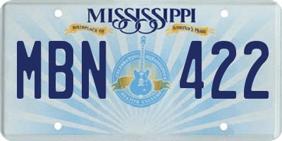 MS license plate MBN422