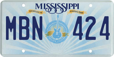 MS license plate MBN424