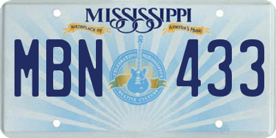 MS license plate MBN433