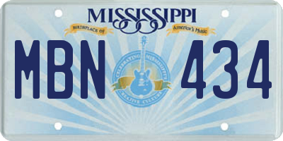 MS license plate MBN434