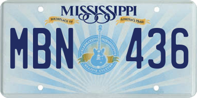 MS license plate MBN436
