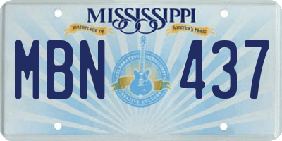 MS license plate MBN437