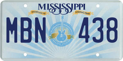 MS license plate MBN438