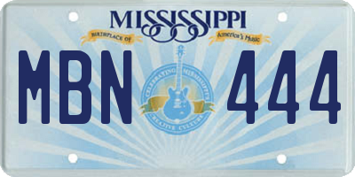 MS license plate MBN444
