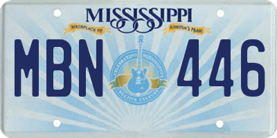 MS license plate MBN446
