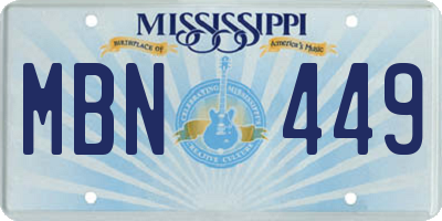MS license plate MBN449