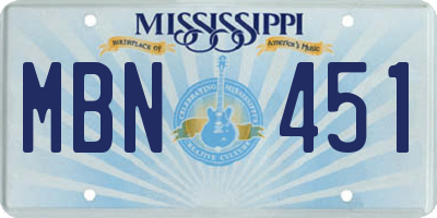 MS license plate MBN451