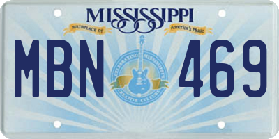 MS license plate MBN469