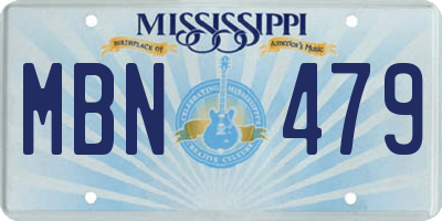 MS license plate MBN479