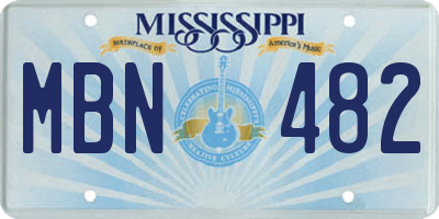 MS license plate MBN482