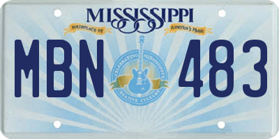 MS license plate MBN483