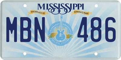 MS license plate MBN486